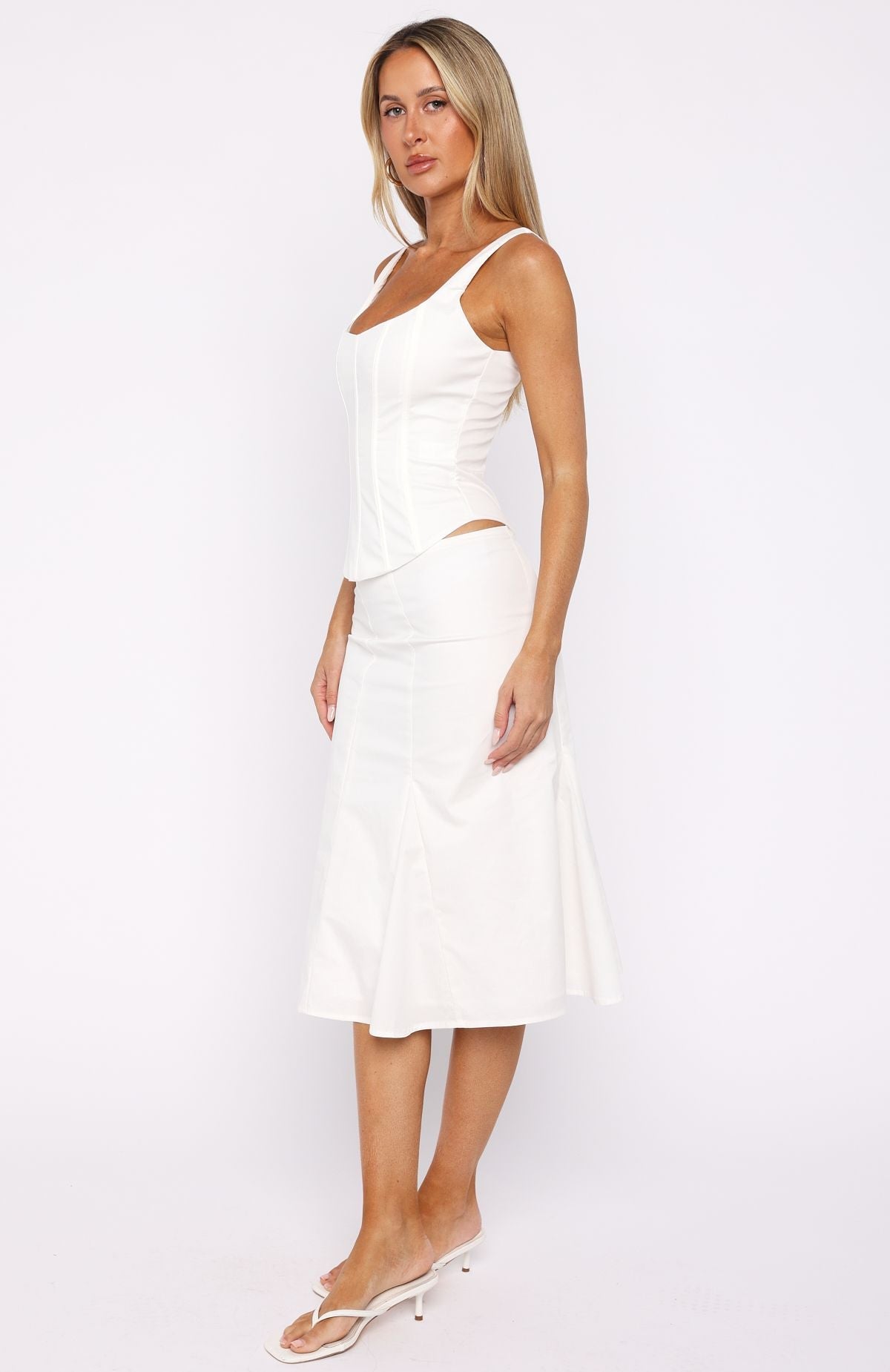 Trending Empire Energy Midi Skirt White