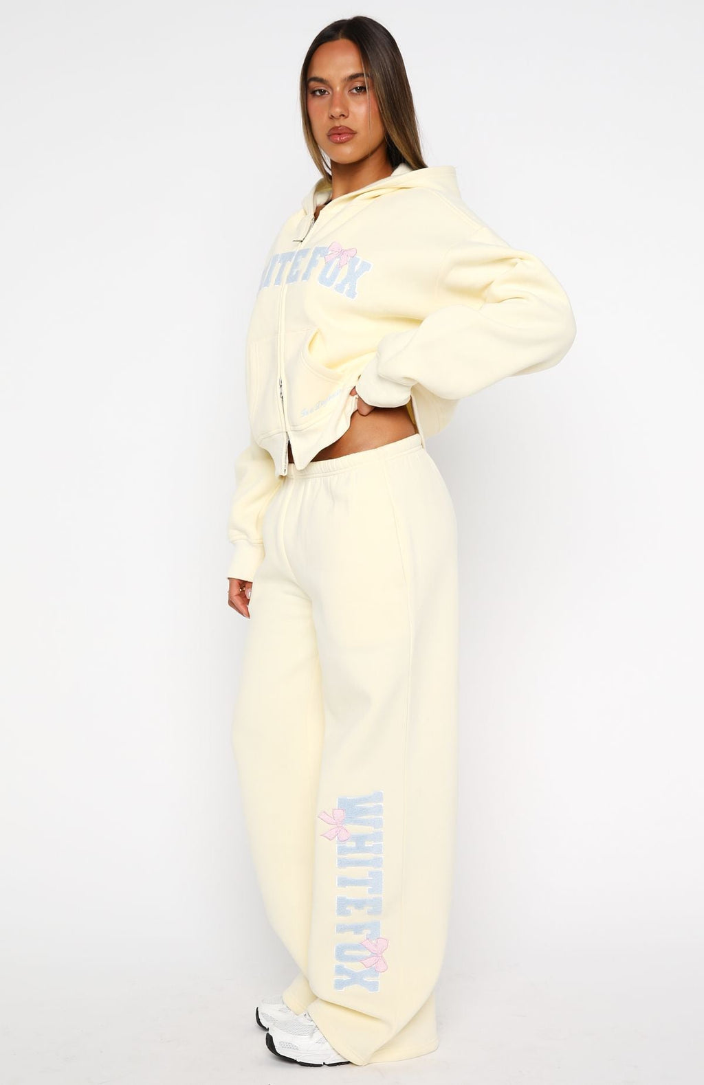 Trending Daydreamers Madeline Wide Leg Sweatpants Lemon