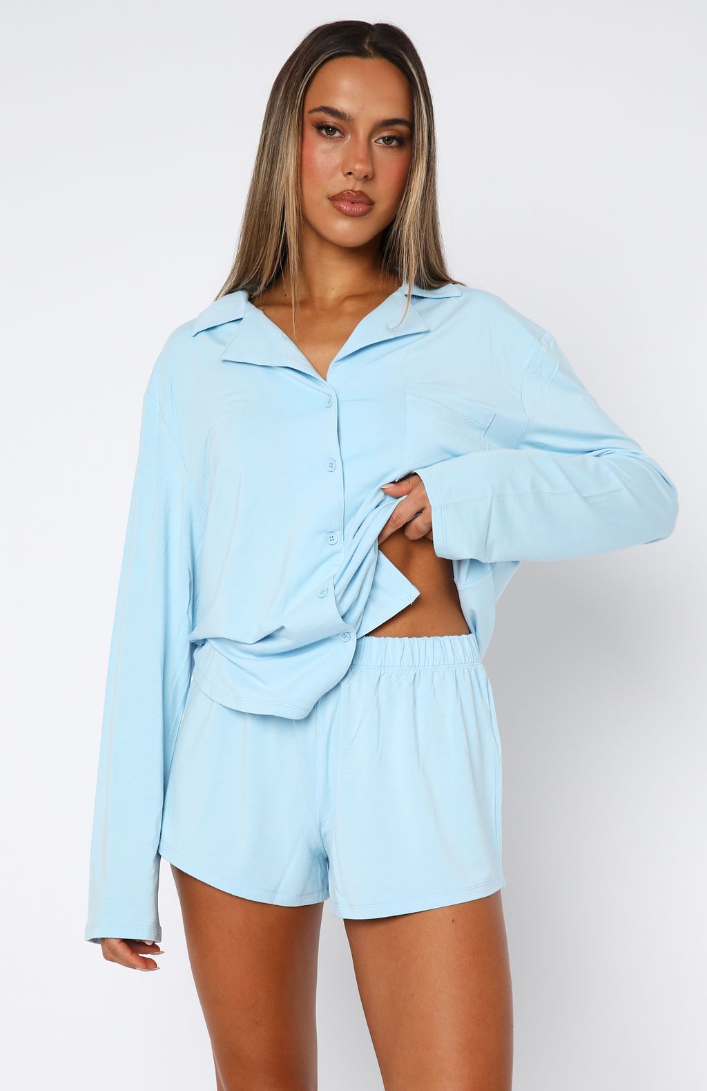 Trending Dreamscape Long Sleeve Pyjama Set Baby Blue