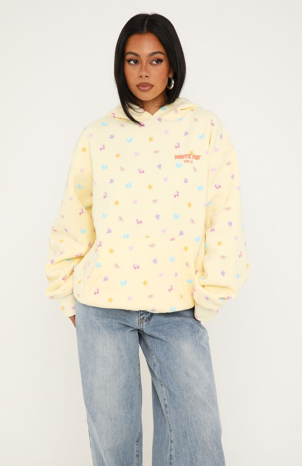 Trending Vol. 2 Printed Oversized Hoodie Lemon
