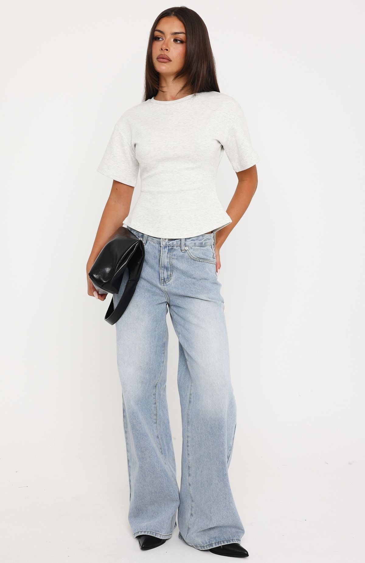 Trending Whisper In Time Short Sleeve Top Grey Marle