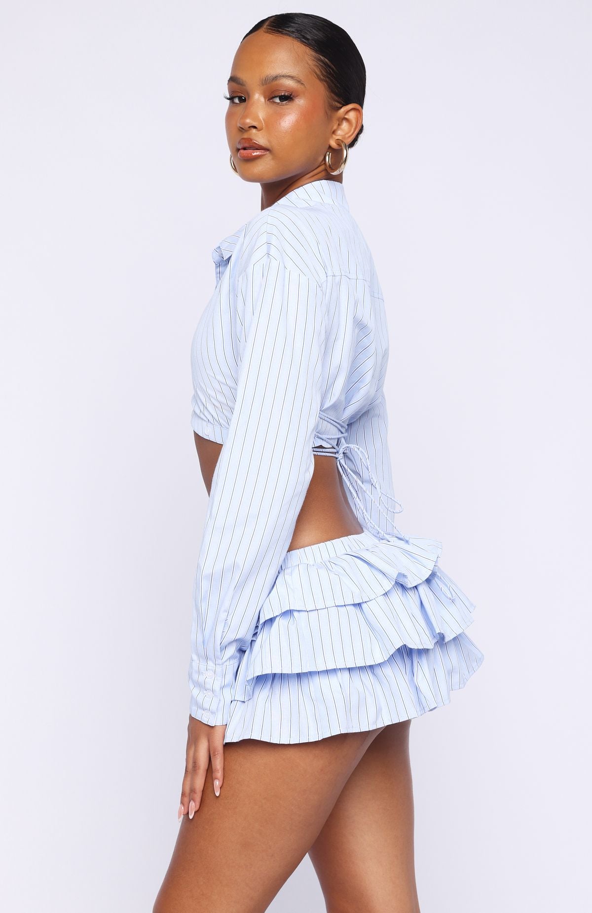 Trending Lightening Hour Long Sleeve Shirt Sky Blue