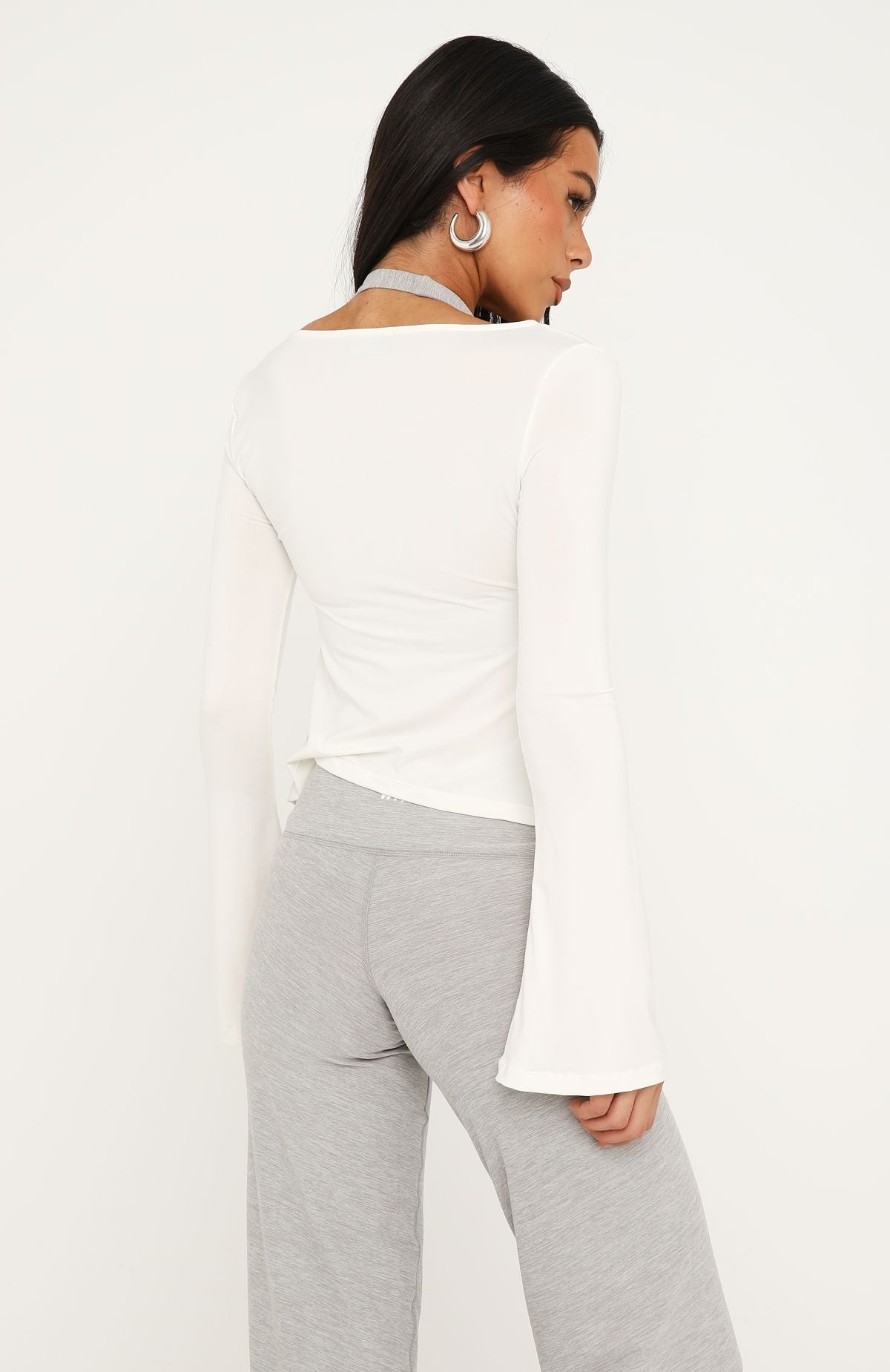 Trending Ember Tie Front Long Sleeve Top Cream