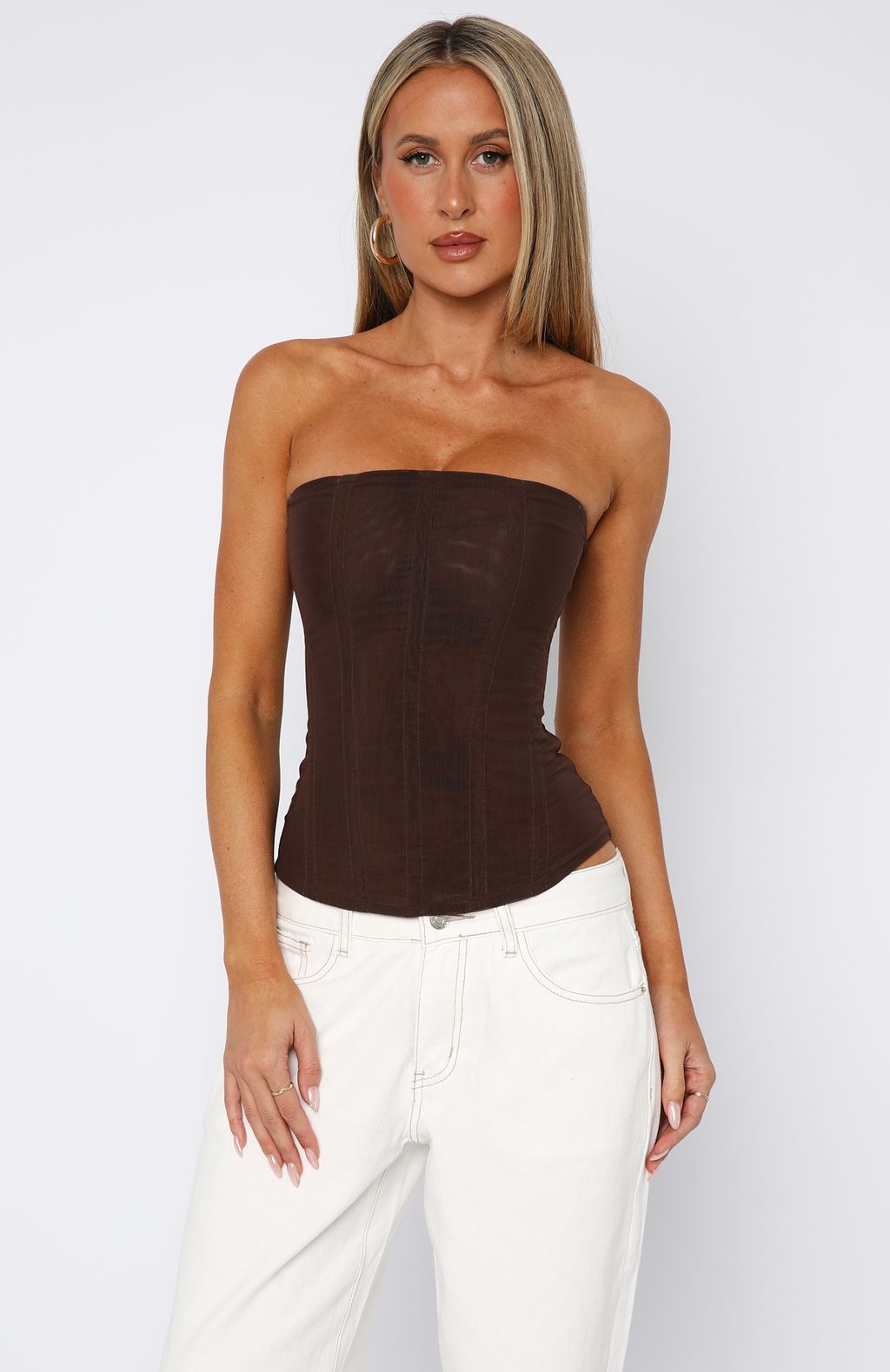 Trending Tell Me A Secret Strapless Bustier Chocolate