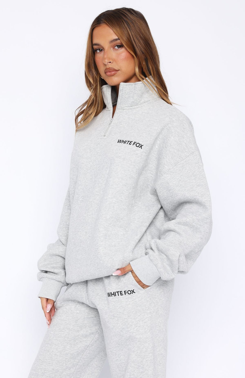 Trending Core Classic Zip Front Sweater Dark Grey Marle