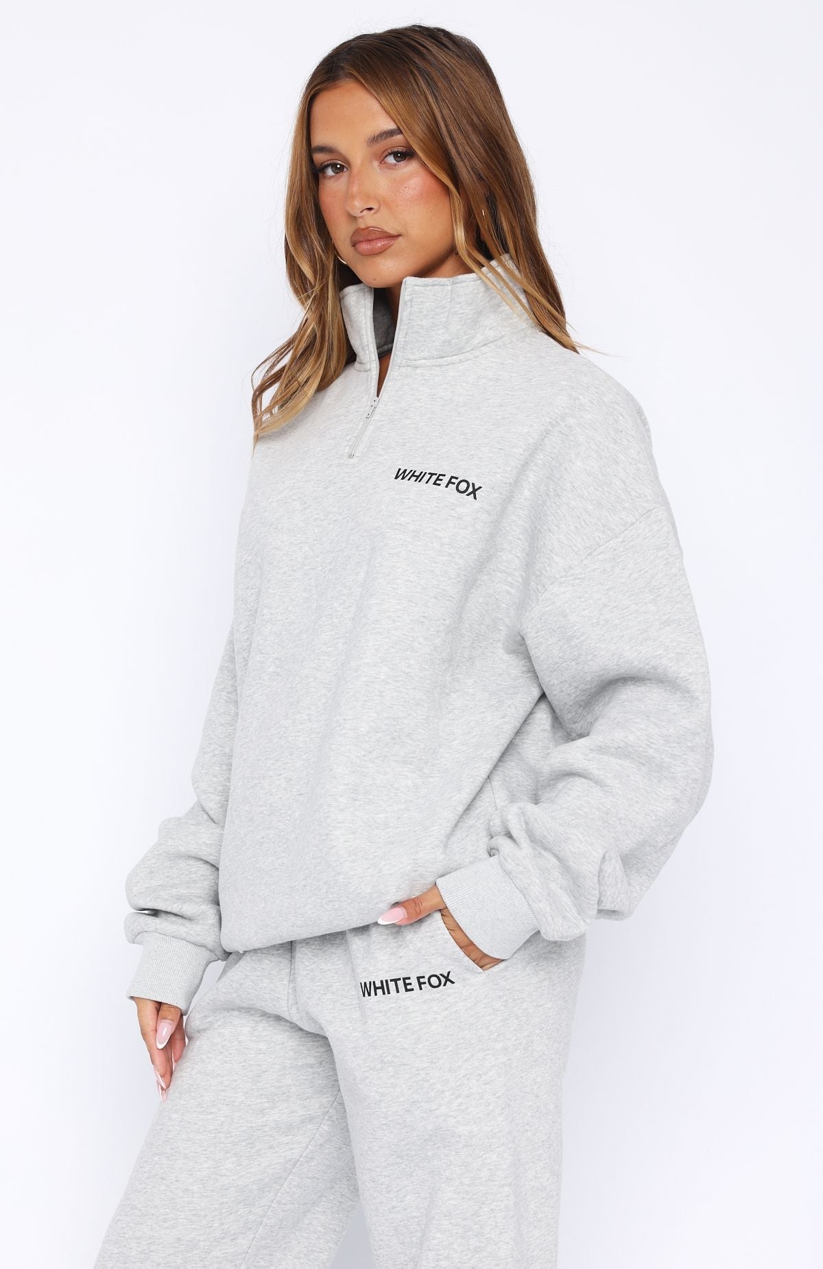 Trending Core Classic Zip Front Sweater Dark Grey Marle
