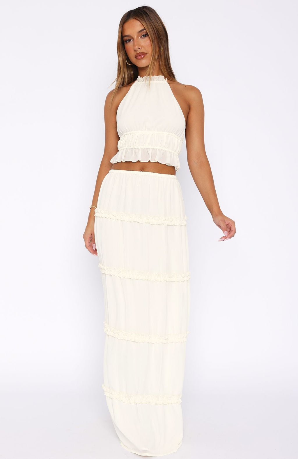 Trending No Contact Maxi Skirt Off White