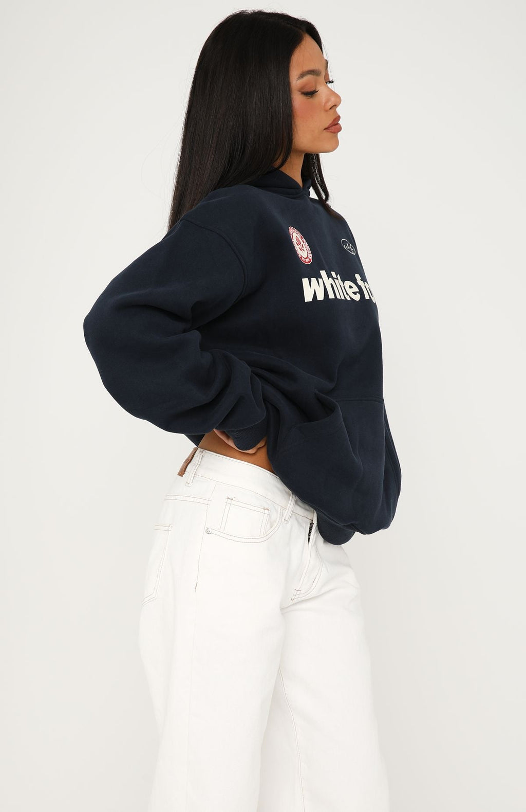Trending No Matter What Happens Oversized Hoodie Navy