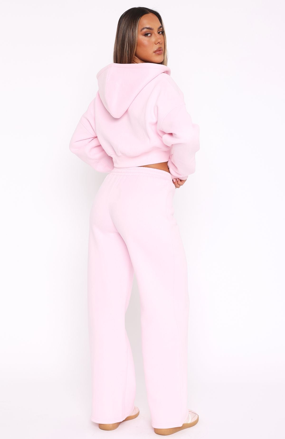 Trending Straight Forward Wide Leg Sweatpants Pink