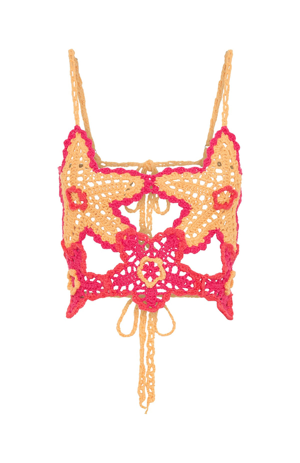 Trending So Fresh Crochet Top Pastel OrangePink