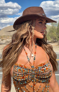 Trending Own The Night Beaded Top Burnt Orange