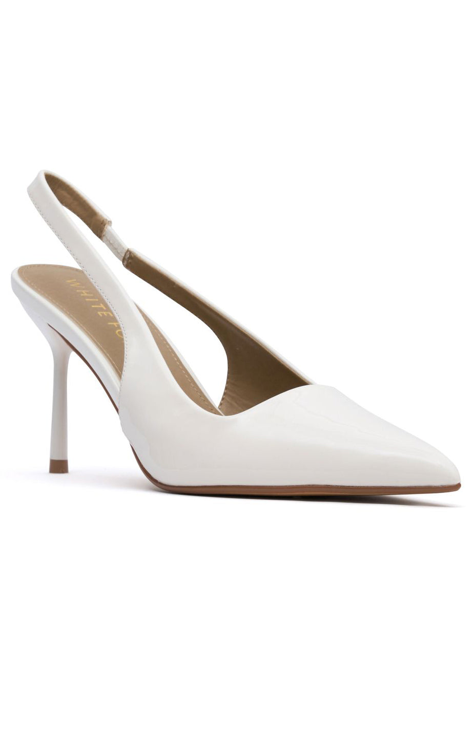 Trending Tayte Slingback Heel White Patent
