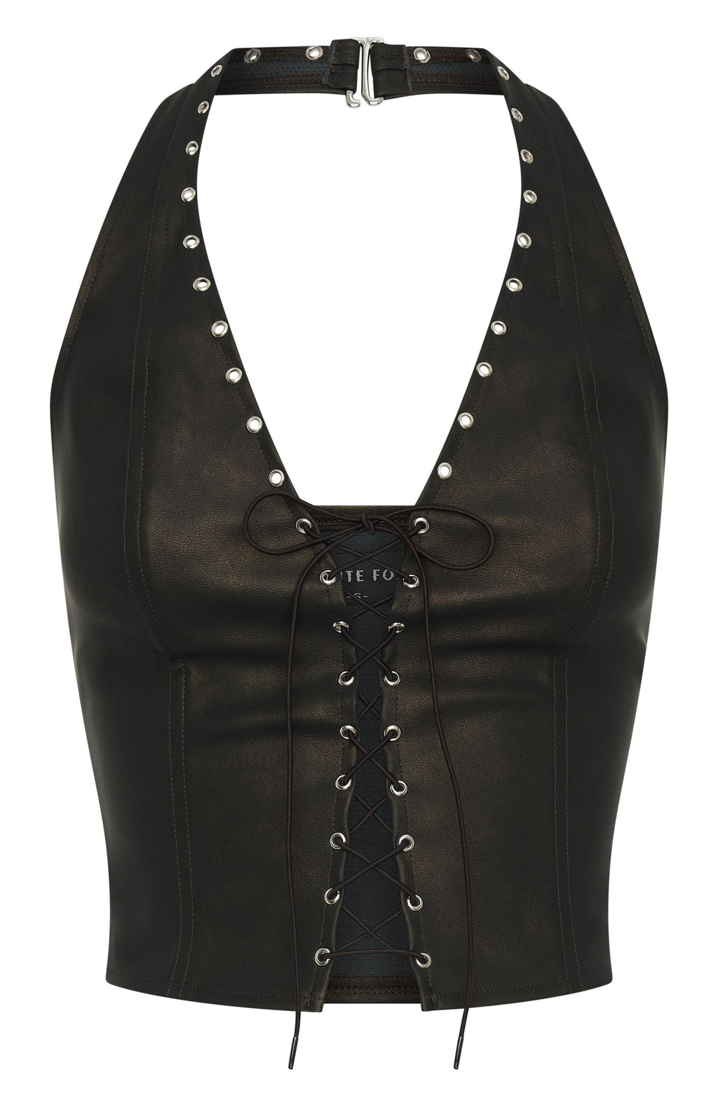 Trending Falling Star PU Bustier Chocolate