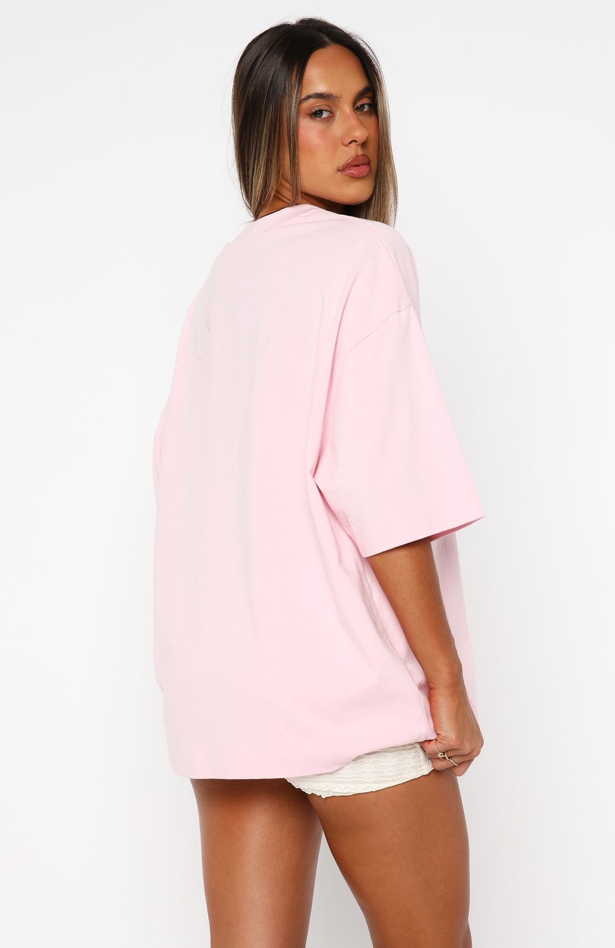 Trending Own Your Glow Oversized Tee Pink