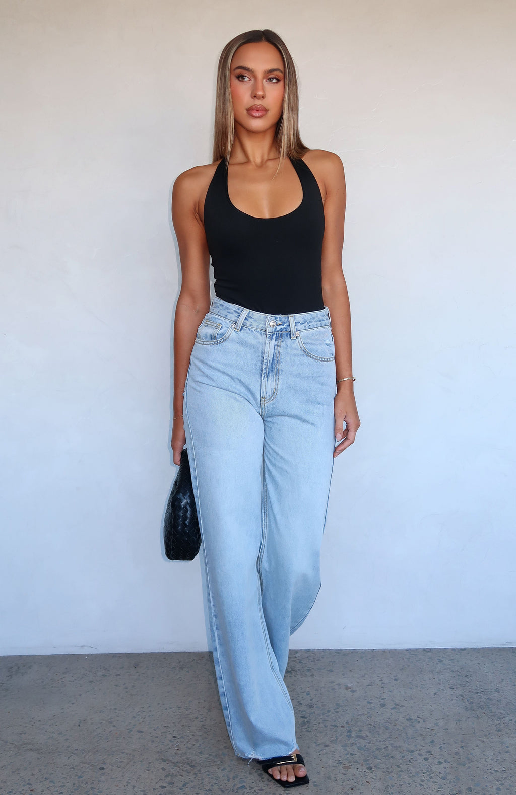 Trending Alana High Waisted Straight Leg Jeans Light Blue Wash