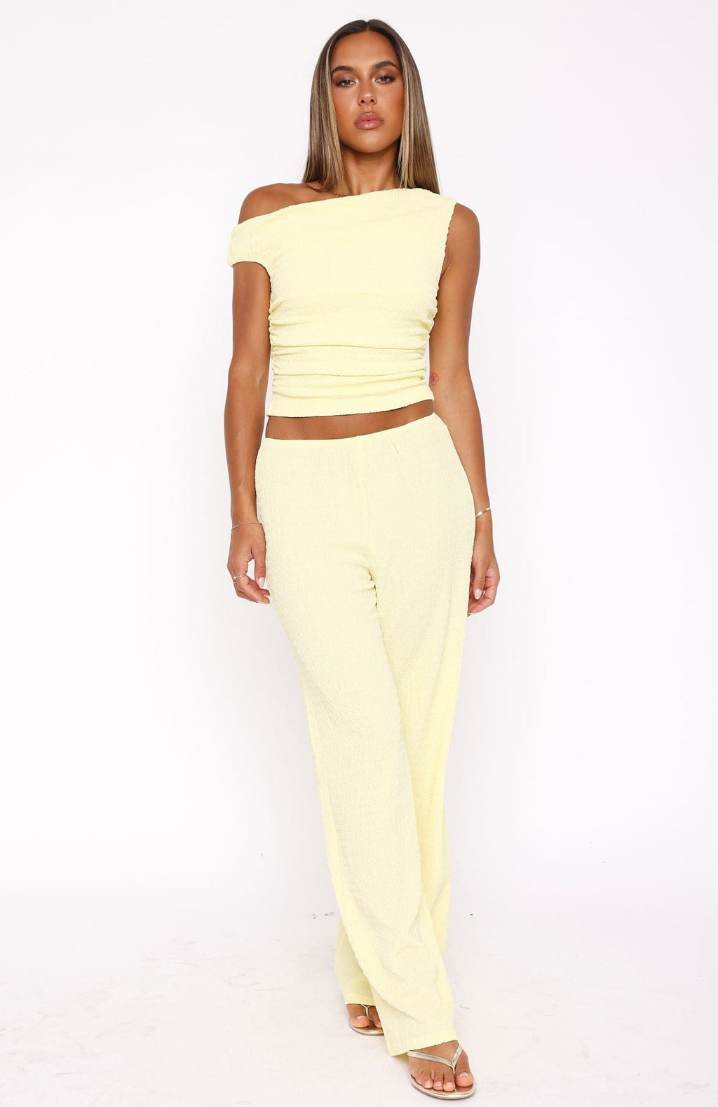Trending Turn Heads Fast Pants Lemon