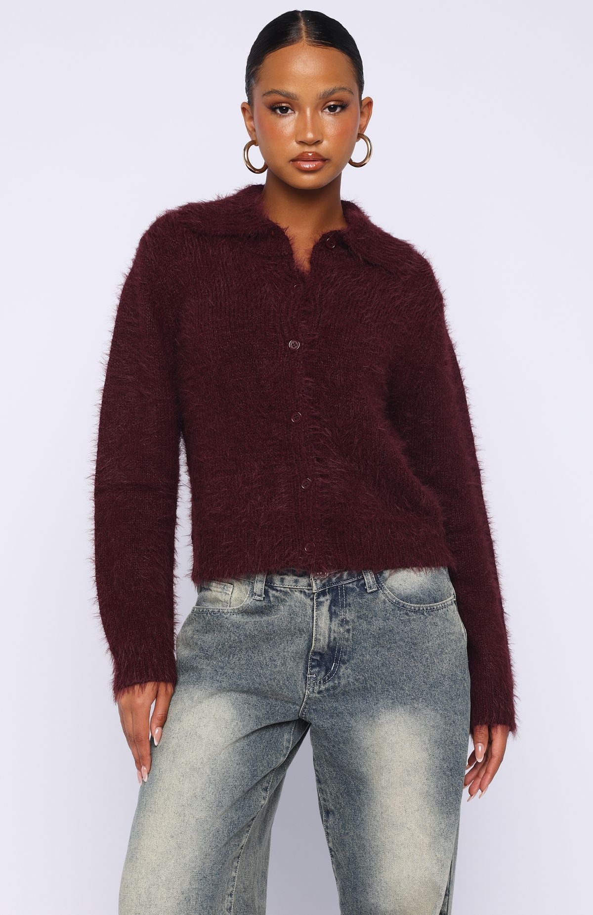 Trending Chill Luxe Knit Cardigan Merlot