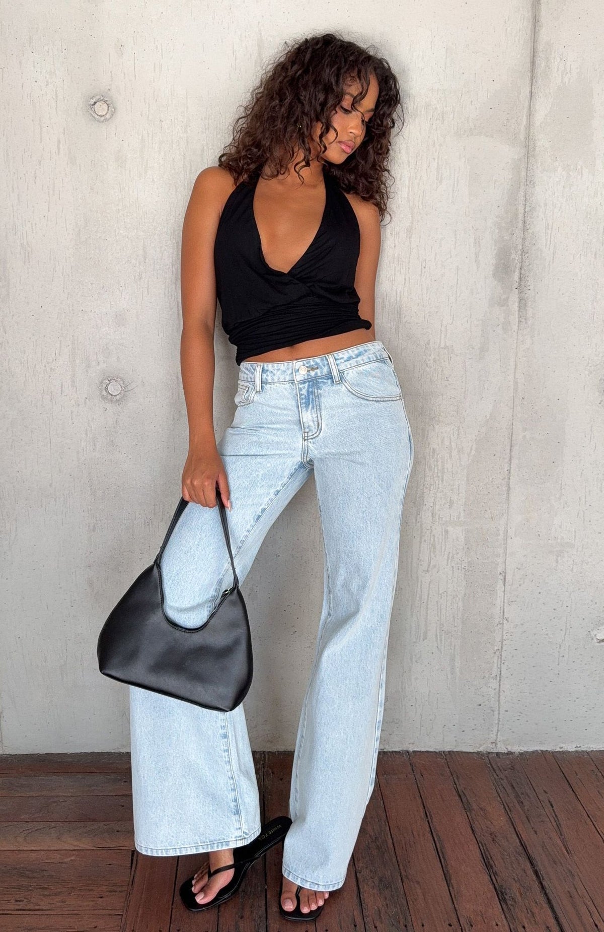 Trending Cielo Low Rise Flare Leg Jeans Glacier Blue Wash