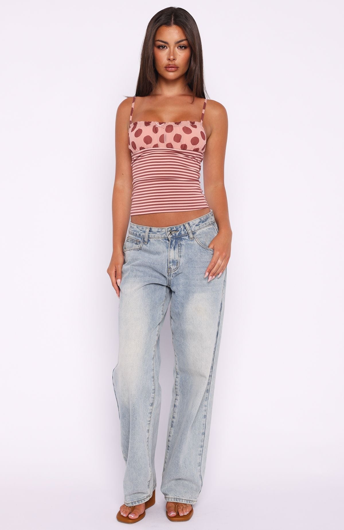 Trending Sucker For You Top Pink Stripe