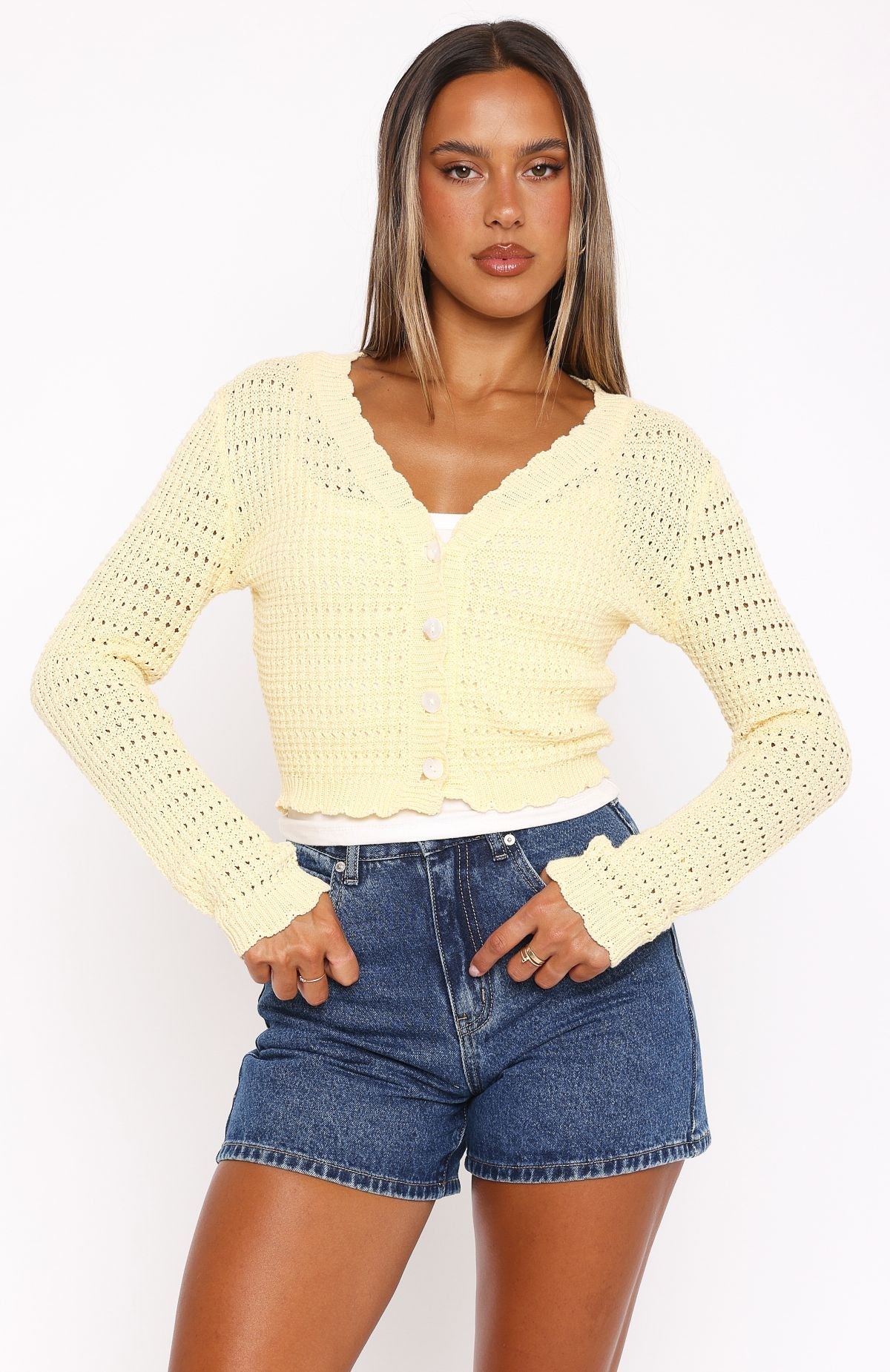 Trending Just Forget About It Long Sleeve Top Lemon
