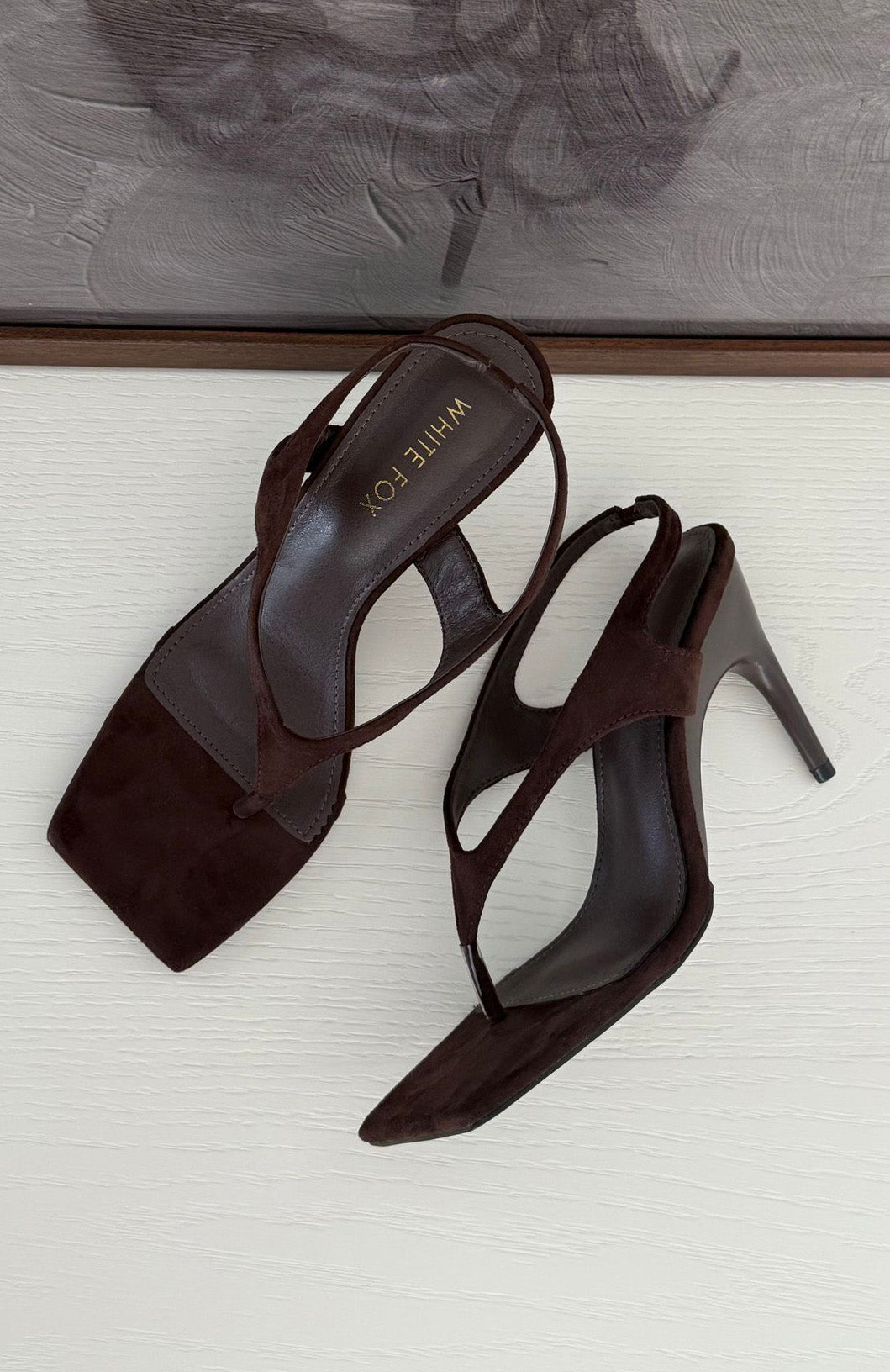 Trending Barbod Slingback Heels Chocolate Faux Suede