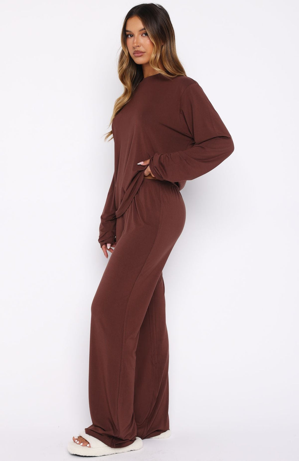 Trending Slow Life Pyjama Pants Chocolate