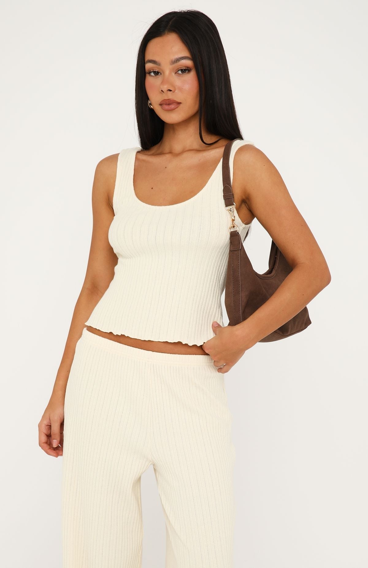Trending Street Chic Knit Top Buttercream