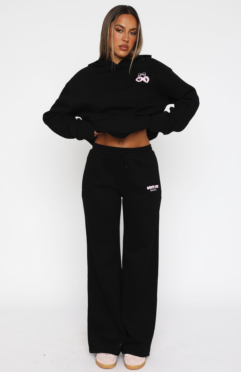 Trending Feel The Love Wide Leg Sweatpants Black