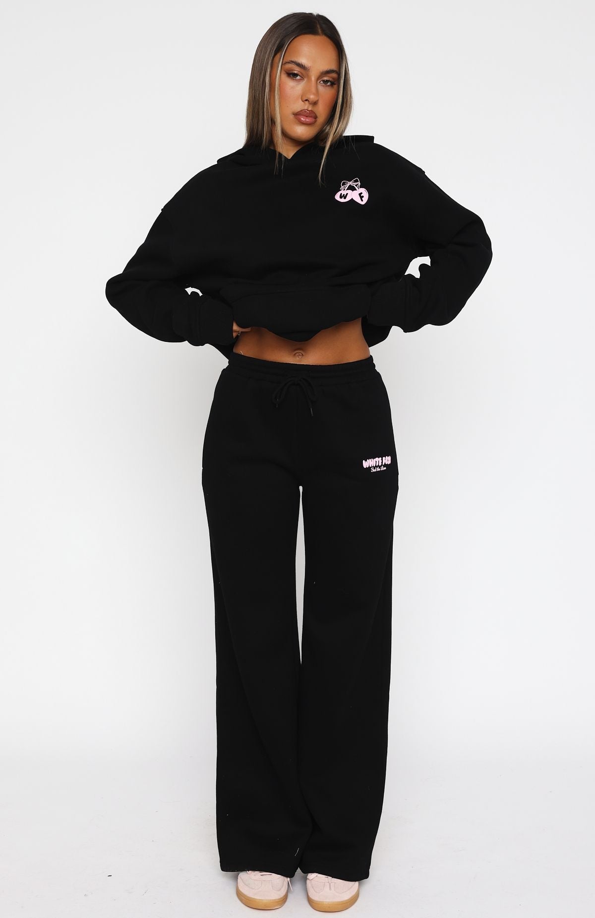 Trending Feel The Love Wide Leg Sweatpants Black