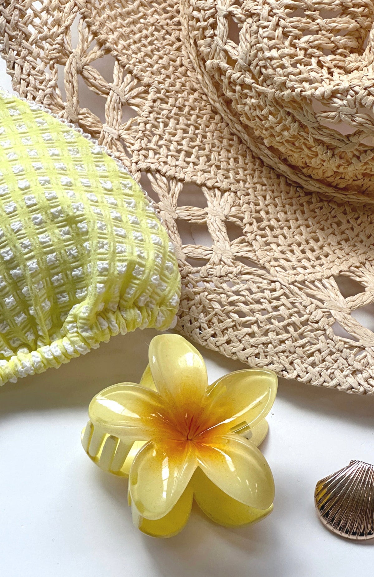 Trending Floral Charm Hair Clip Yellow