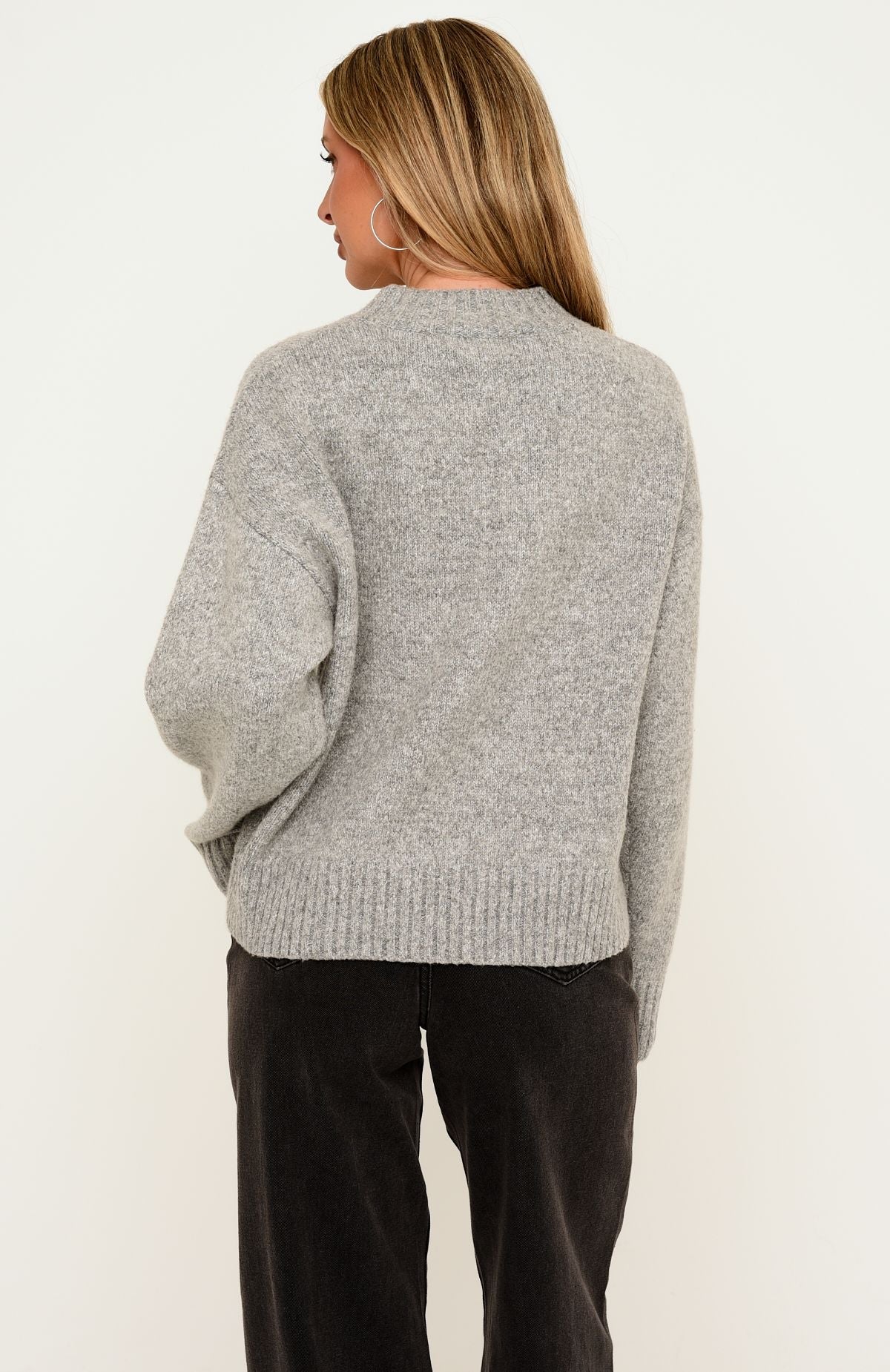 Trending Adelaide Knit Sweater Grey Marle