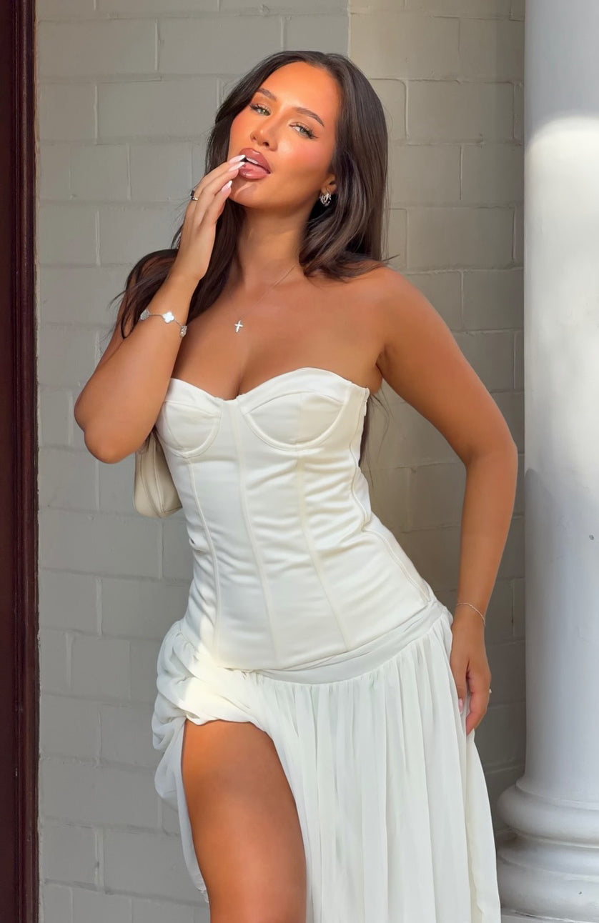 Trending Forever Love Strapless Bustier Off White
