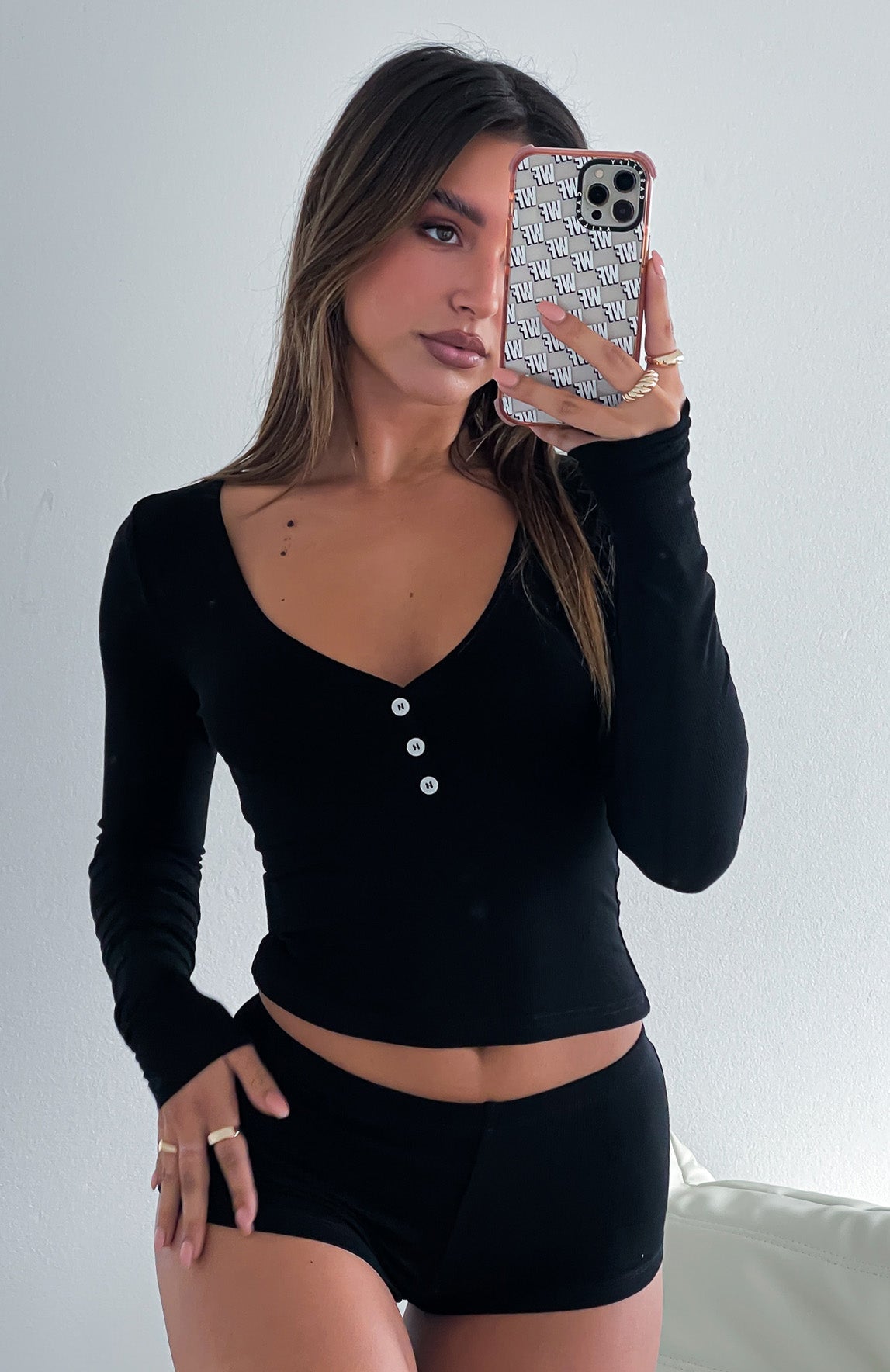 Trending Girl Talk Pyjama Set Black