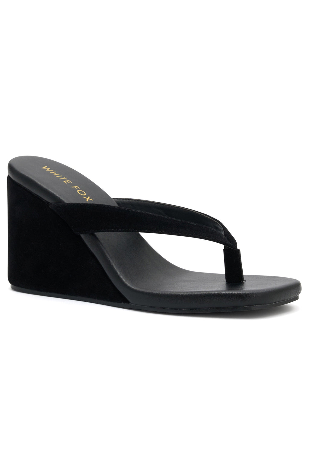Trending Grace Wedge Black Faux Suede
