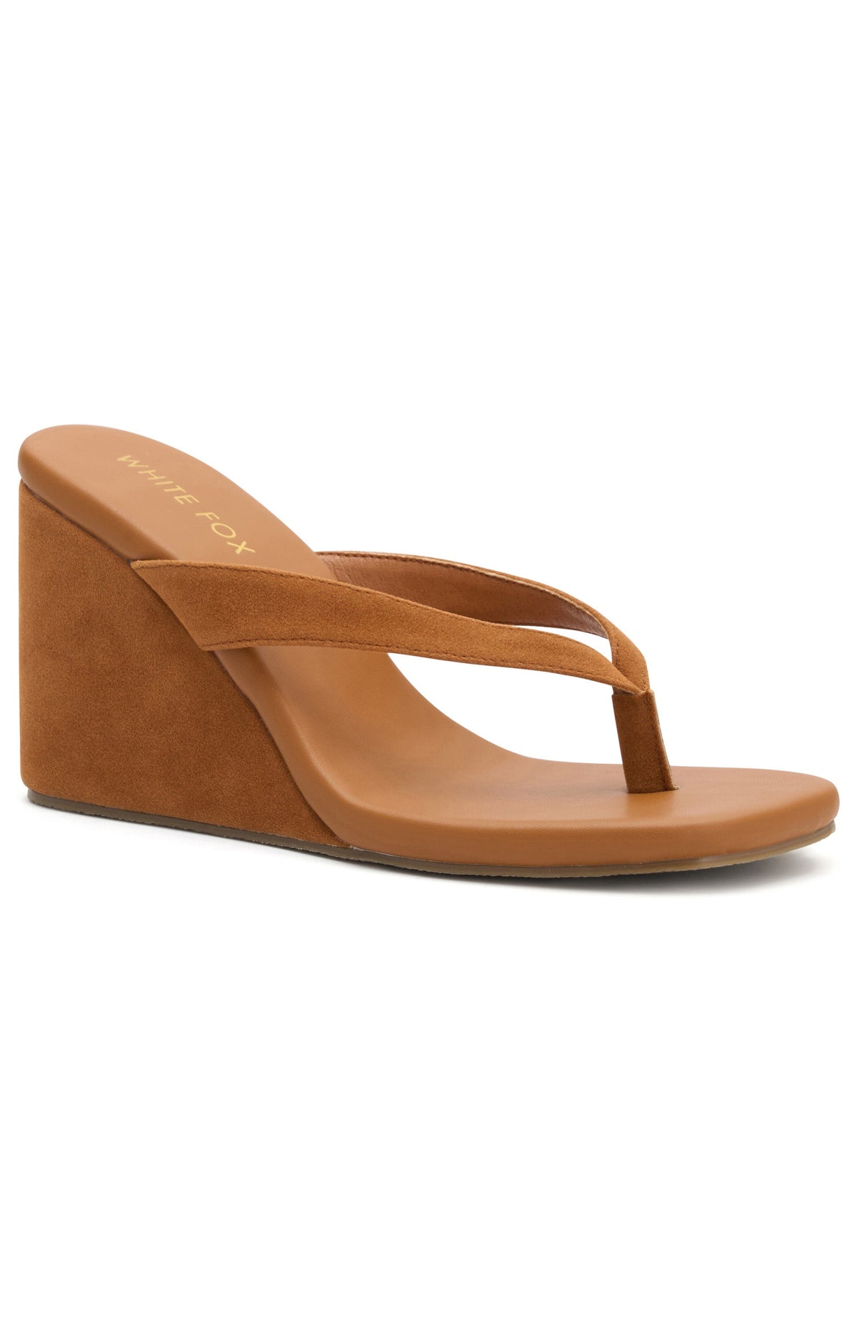 Trending Grace Wedge Caramel Faux Suede