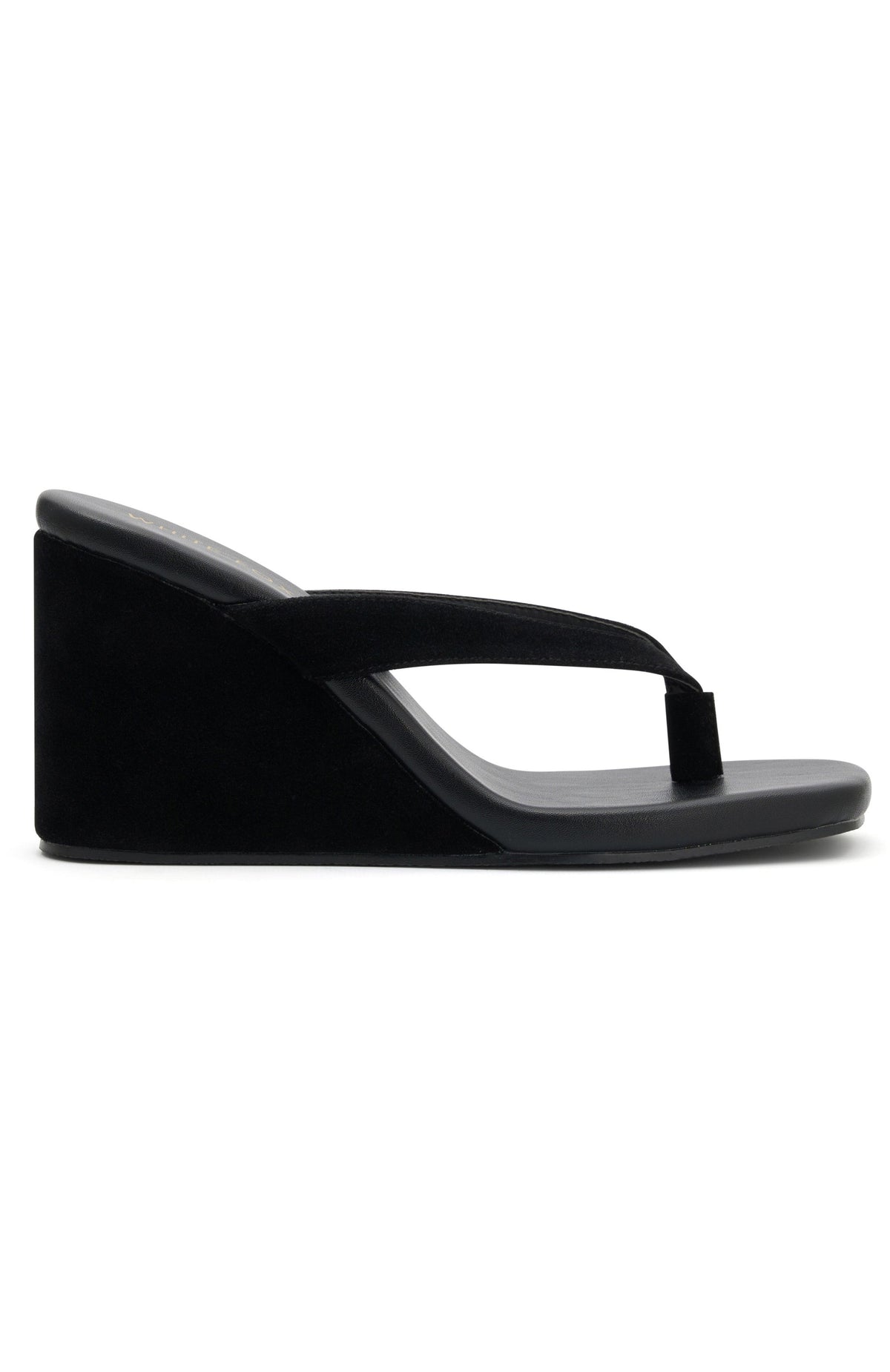 Trending Grace Wedge Black Faux Suede