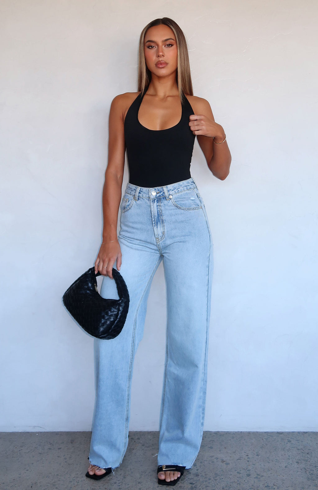Trending Alana High Waisted Straight Leg Jeans Light Blue Wash