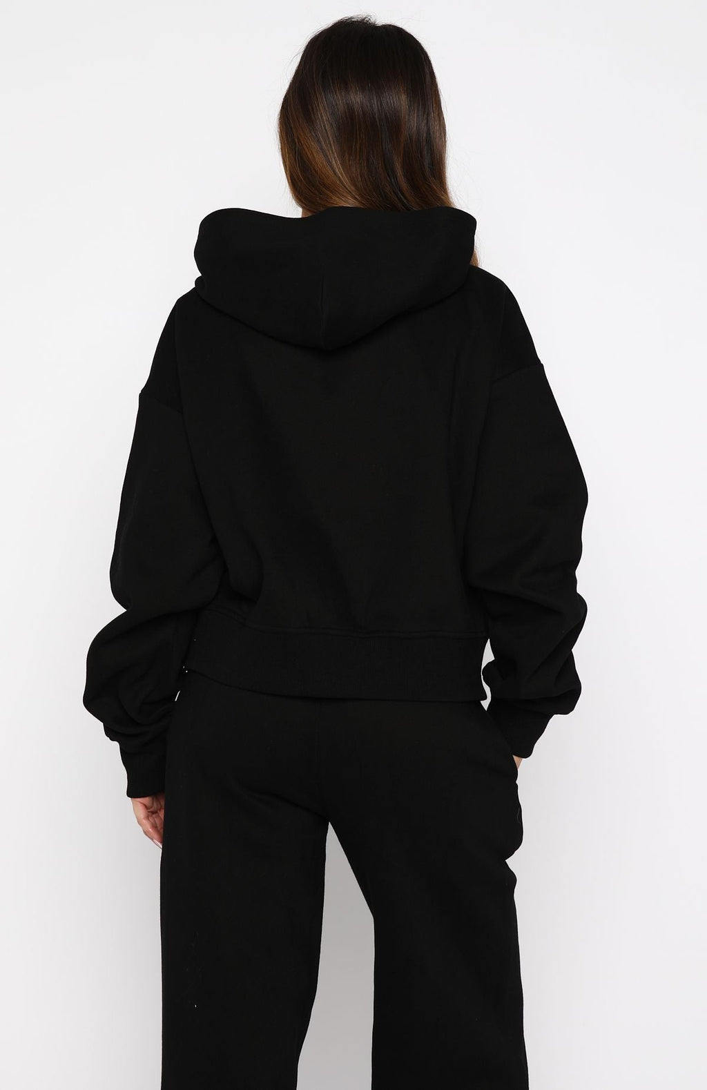 Trending Test Drive Boxy Zip Front Hoodie Black