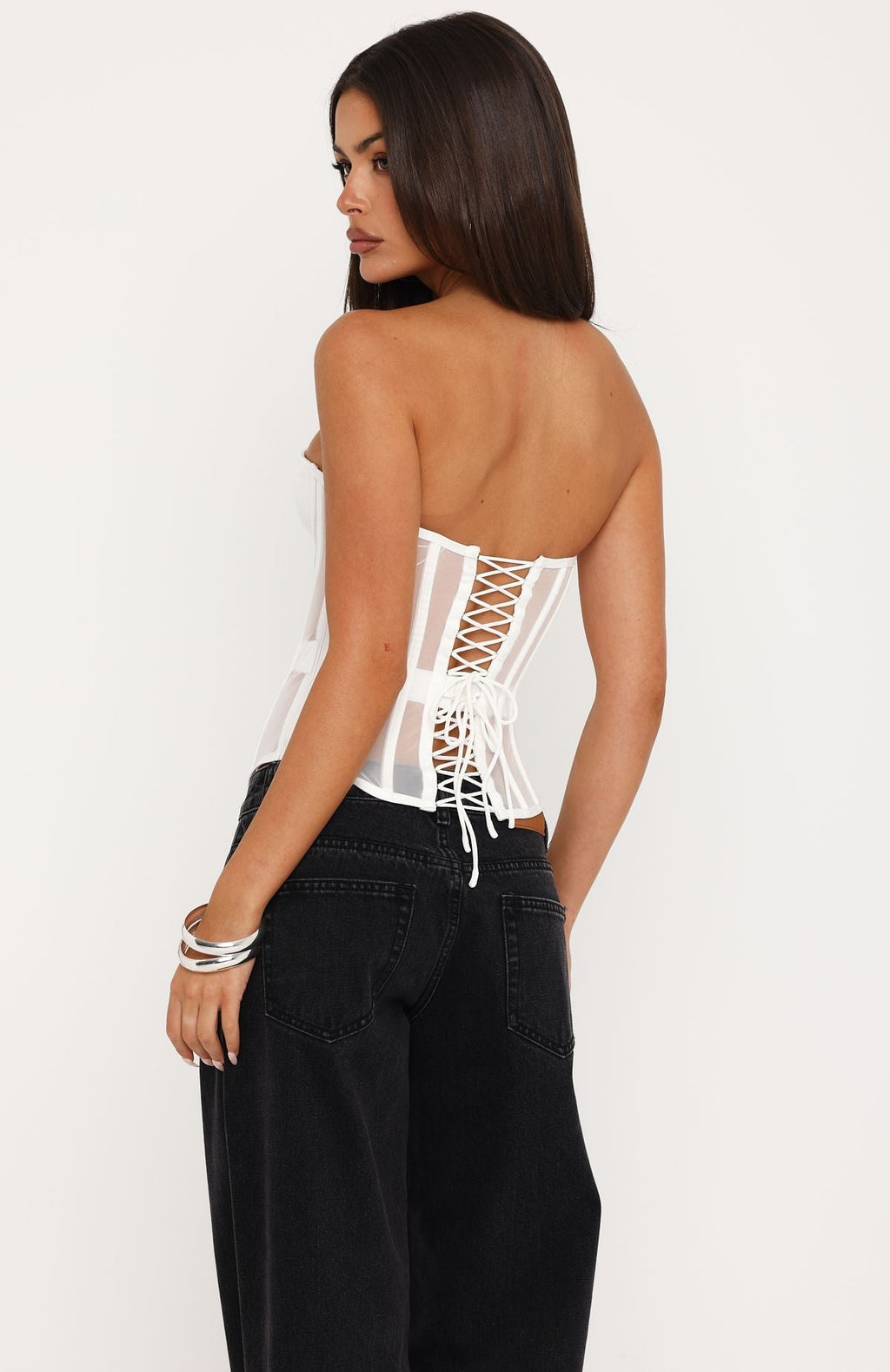 Trending Just A Peek Strapless Bustier White