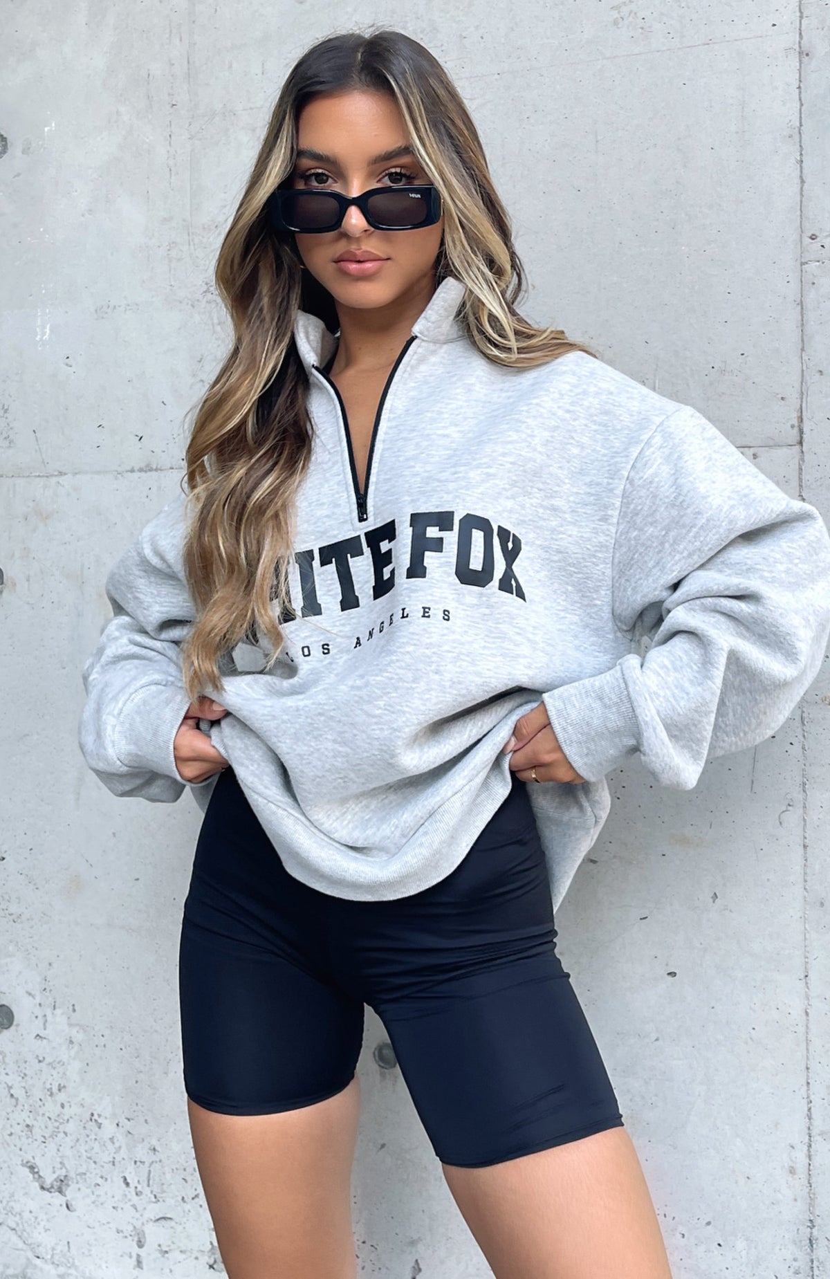 Trending High Standard Zip Front Sweater Grey Marle