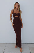 Trending Hit The City Maxi Dress Chocolate