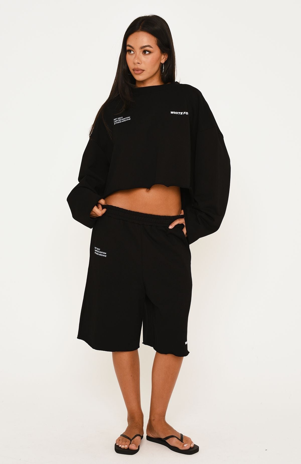 Trending It Must Be A Sign Longline Lounge Shorts Black