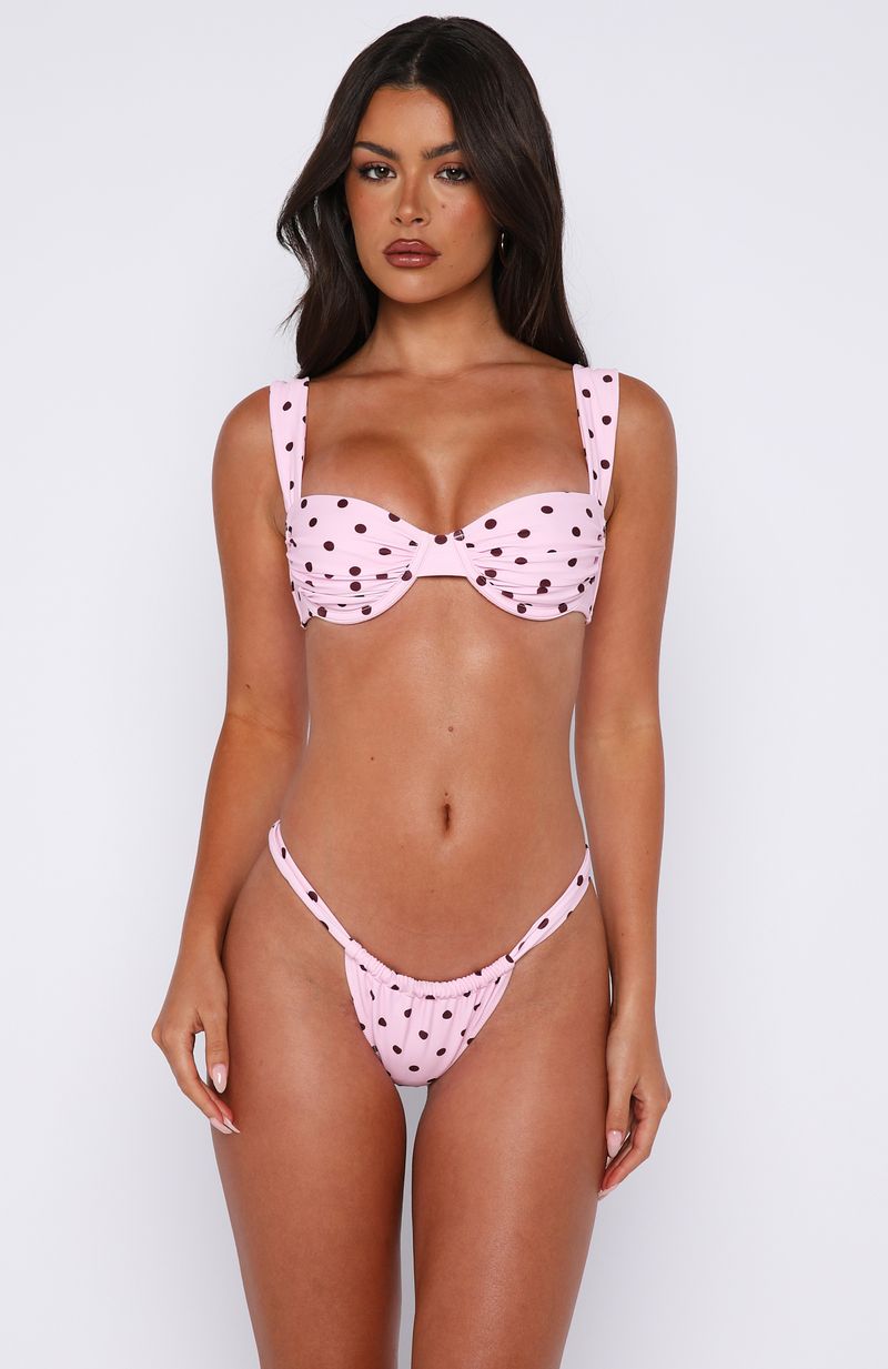Trending Balia Bikini Top Pink Polka Dot