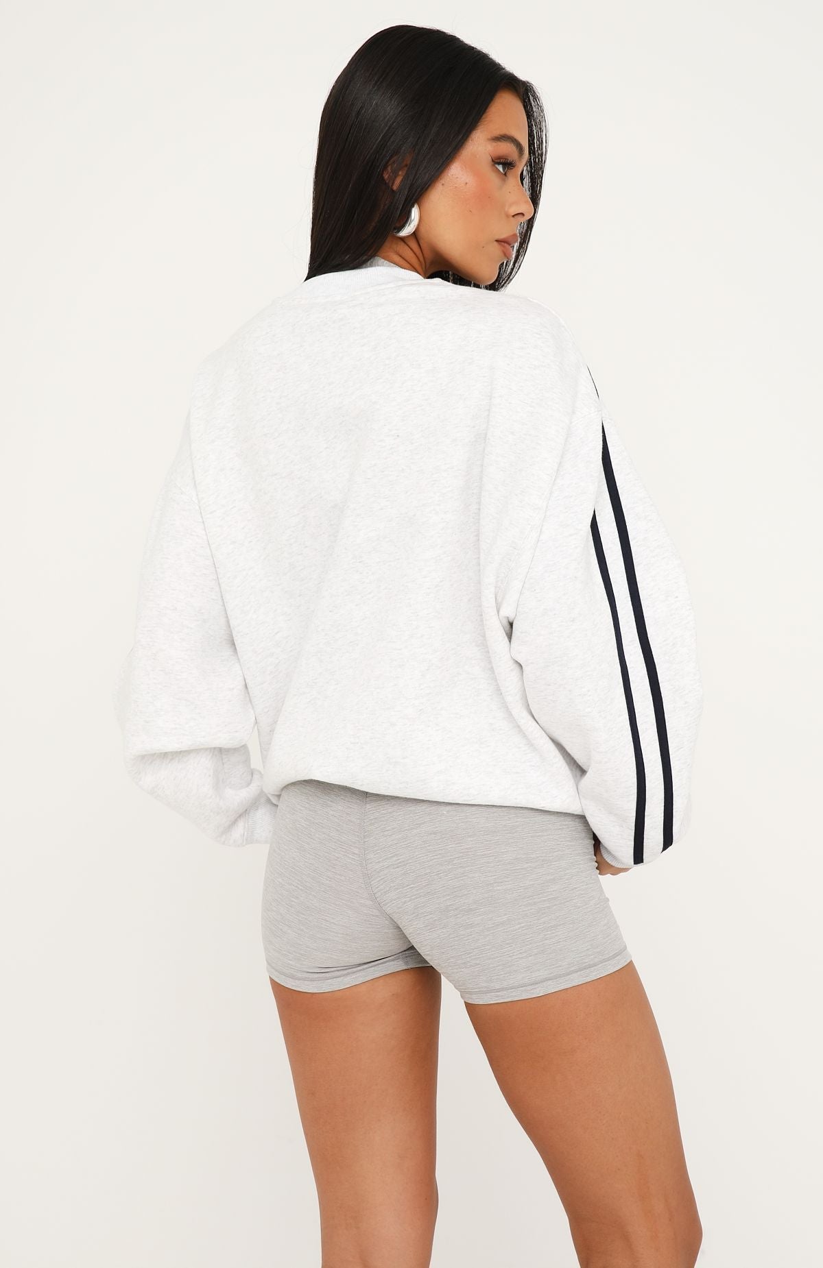 Trending Lights Are Shining Oversized Drop Shoulder Sweater Grey Marle
