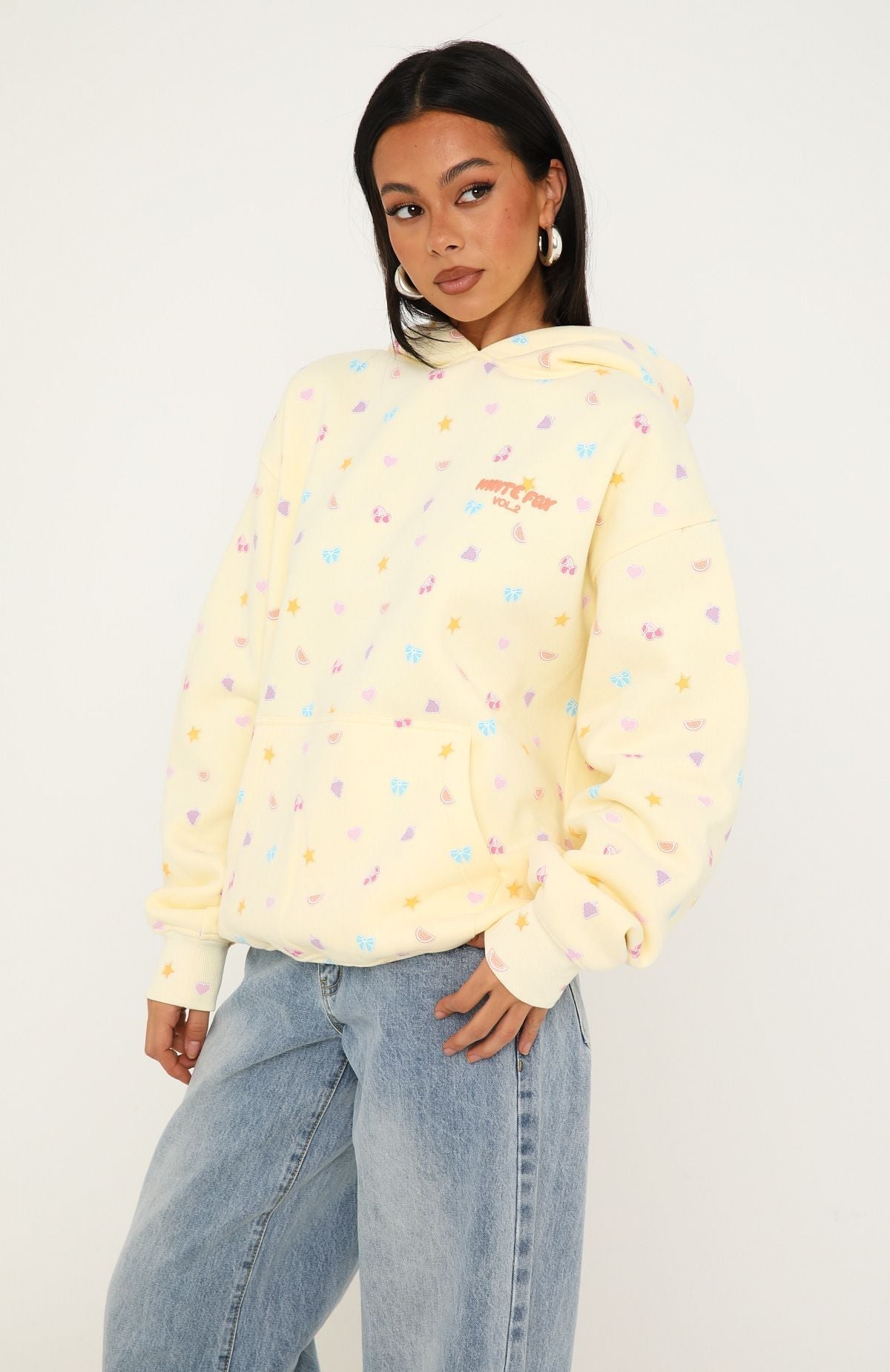 Trending Vol. 2 Printed Oversized Hoodie Lemon