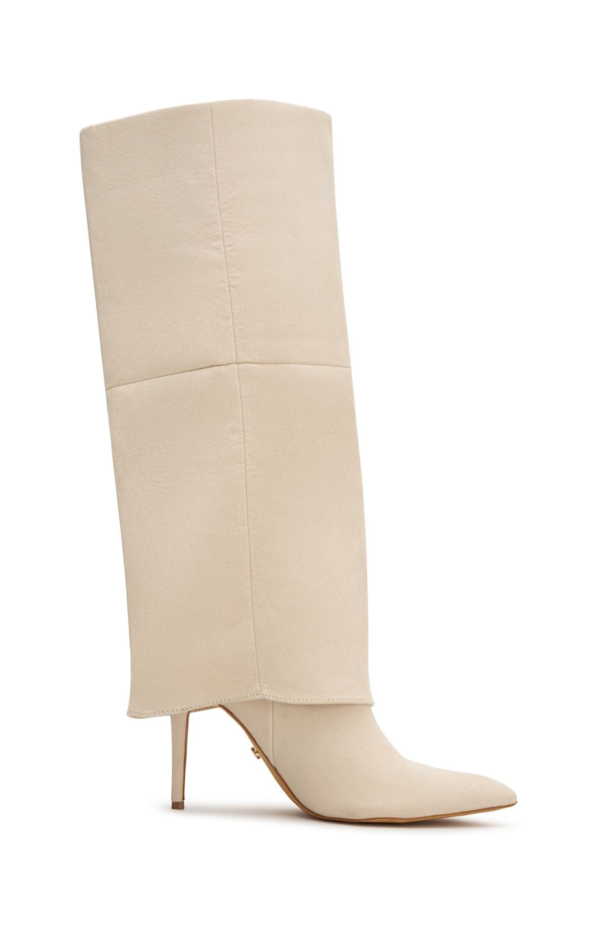 Trending Milos Knee High Boots Nude Faux Suede