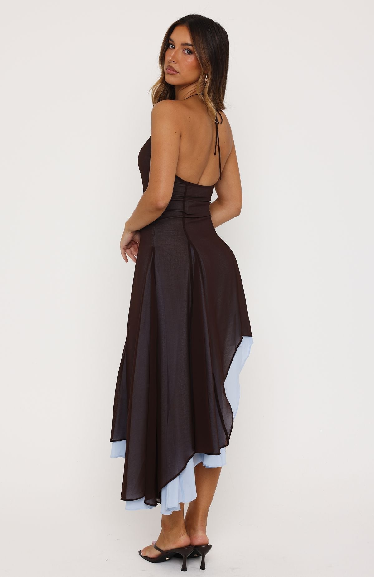 Trending Dreaming About You Maxi Dress ChocolateBaby Blue