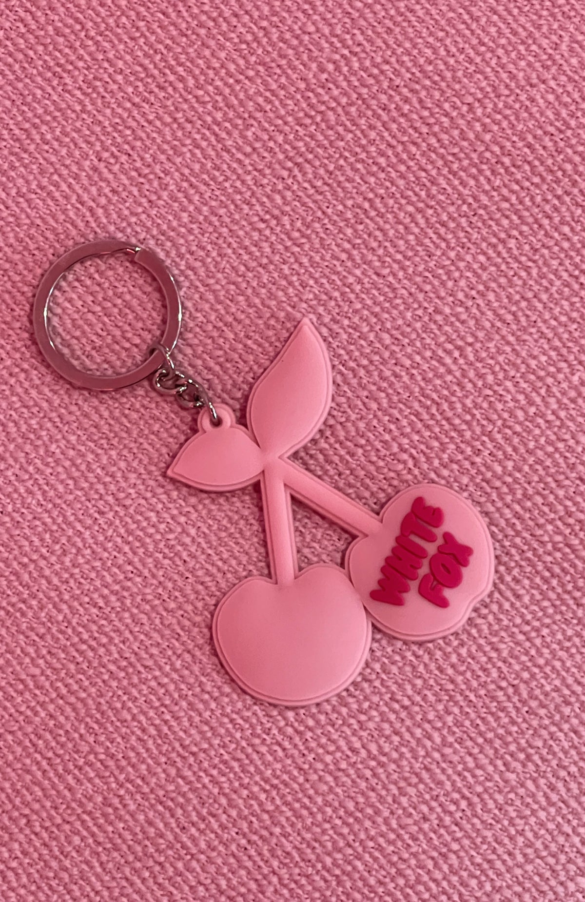 Trending Cherry On Top Keychain Pink