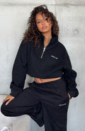 Trending Test Drive Boxy Quarter Zip Sweater Black