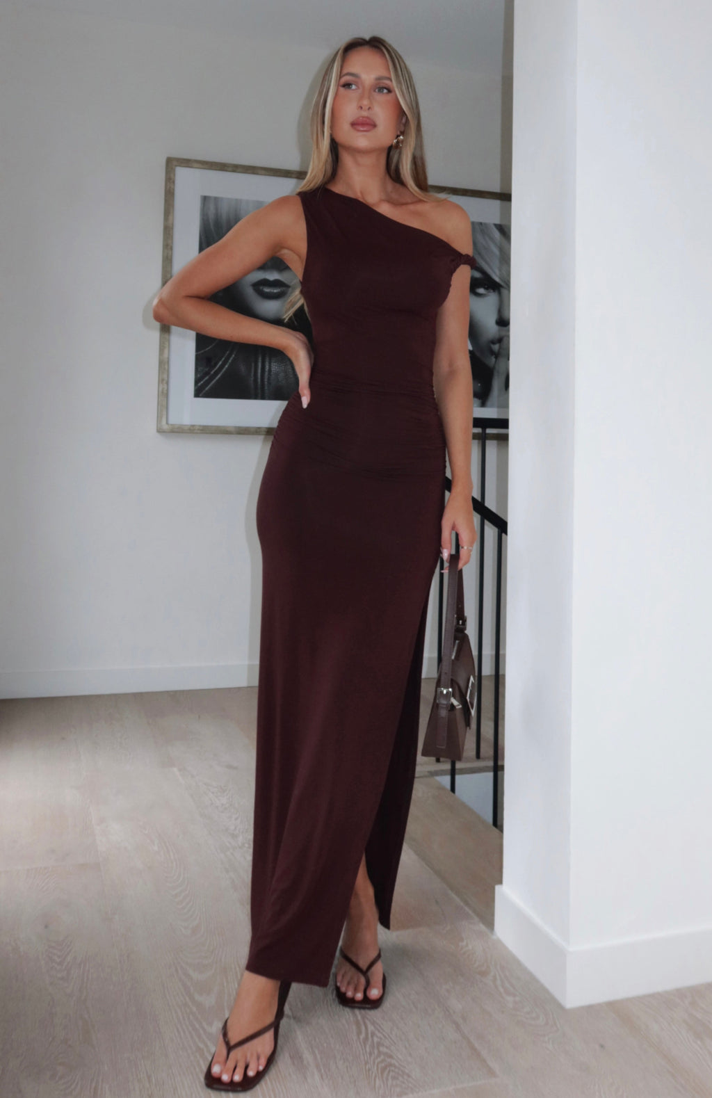 Trending Little Bit Dramatic Maxi Dress Dark Chocolate